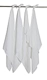Bacati Set of 4 Muslin Swaddling Blankets, Solid White