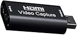 HUIKKJP キャプチャーボード HDMIキャプチャーカード 超小型 USB2.0対応 1080p ゲーム実況生配信・画面共有・録画・ライブ会議用 UVC(USB Video Class)規格準拠 電源不要 持ち運びに便利