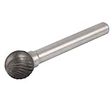 uxcell　ロータリーヤスリ　ロータリーファイル　ラウンドシャンク　シングルカット　ボール　カッター　グレー12mm直径