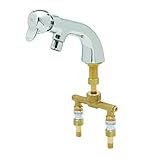 T&S Brass B-0807-PA Single Temp Metering Faucet, Pivot Action Metering, Undercounter Spreader Assemb