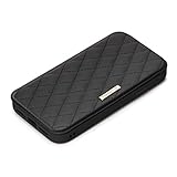 Premium Style iPhone 13 mini用 ガラスフリップケース キルティング調ブラック PG-21JGF03BK