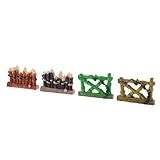 F Fityle 花壇フェンス　テラリウム　置物　ミニ　樹脂　アクセサリー　テラリウム　景観　インテリア　4本入り