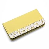 KNUTe スマホケース iPhone14用 花柄 手帳型 ケース カバー ベルト無し フタぴた 蓋ピタ スタンド ストラップホール フラワー マグネット flower ip14（イエロー）