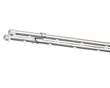 日中製作所 カーテンレール ダブル ホームセットC型 ステンレス 長さ:1820mm HCSW-18