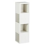 arne 壁掛け棚 ウォールシェルフ コーナーラック 耐荷重5kg 幅25cm 奥行き25cm 高さ94cm 4段 Mサイズ Wall Rack Cube M-4 ホワイトウッド