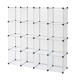 ラックアンドラック　16ＢＯＸセット　クリア　組み合わせ自由　幅148.3×奥行36.9×高さ148.3cm