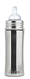 Pura Kiki Stainless Infant Bottle Stainless Steel with Natural Vent Nipple 哺乳瓶　300ｍｌ　シルバー　（並行輸入）