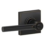Schlage j40-brw-col BrentwoodプライバシードアレバーSet with装飾コルトントリム、Aged Bronze