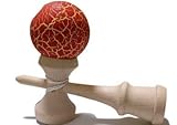 ストリートけん玉 【 cool な お洒落 KENDAMA 】 特殊表面加工で 技 成功率ＵＰ エクストリームけん玉 木のおもちゃ プレゼントにも 色バリエーションあり (オレンジxイエロー)