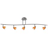 Cal Lighting SL-954-5-BKYELS Track Lighting, Yellow Art Glass & Black