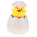 P Prettyia お風呂のおもちゃ　玩具　ベビーバス　創造的　動物の卵の形　2種選ぶ　ウォータースプレー　押しボタン - アヒル
