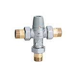 Caleffi 521342 A Scald保護three-way温度自動ミキシングバルブwith low-lead真鍮、1 / 2インチNPTオス