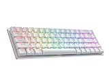 G65 Guardian ランク65% | フルアルミニウムフレーム | ウルトラスリムホットスワップ可能なメカニカルゲーミングキーボード | 68キー マルチカラー RGB LEDバックライト PC/Macゲーマー用 (ホワイト、Gateronロープロファイルレッド)