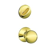 Schlage F59 ORB 605 Orbit Interior Knob with Deadbolt, Bright Brass Schlage Lock Company [並行輸入品]