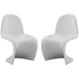 LexMod Slither Kids Chair, White, Set of 2 [並行輸入品]