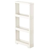 リセ スーパースリムラック 4段 コロキャスター付 ホワイト 国産 キッチンラック ストッカー キッチン収納