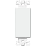 Enerlites 6001-w 1-gang Decorator壁プレート空白Rockerコンセントアダプタ挿入、ホワイト