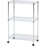 スチールラック/メタルマルチシェルフ【3段 幅60cm】 クロム キャスター付き MS-63593CR
