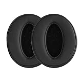 kwmobile 2x ヘッドホンカバー Sennheiser HD400S / HD450SE / HD458BT対応 交換用イヤーパッド - クッション PUレザー 黒色