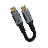 KMMXXCPM USB-C ケーブル 短い15cm，USB-C 3.2 Gen 2 20Gbps高速データ転送 Thunderbolt 3下位互換，usb type-c PD3.1 240W 急速充電対応，8K@30Hz、4K@120Hz/60Hz映像出力可能，モニター/SSD/MacBook/iPad/eGPU/ハブ/ドッキングステーションなど幅広い機器と互換性あり。