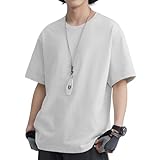 [VICALLED] Tシャツ メンズ tシャツ 半袖 夏服 無地 カットソー ビッグtシャツ おしゃれ トップス 五分袖 ファッション ビッグシルエット 綿100％ オーバーサイズ コットン 韓国服