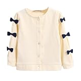enchante petit(アンシャンテ プティ) キッズ 子供 肉厚サイドリボンカーディガン≪全8色≫ 100cm #アイボリー