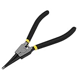uxcell ノーズプライヤ 外部ストレートサークリッププライヤー 高炭素鋼製シルバートーン 175mm長さ