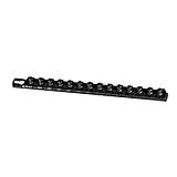 Ernst Manufacturing 8424M-Black-3/8 13-Inch Magnetic Socket Organizer and 14-3/8-Inch Twist Lock Cli