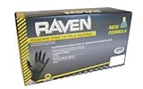 10パック安全66519 SAS Raven 6 milブラックニトリル使い捨て手袋 – XL ( 100手袋perボックス) by SAS安全