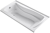 KOHLER K-1259-LW-0 Mariposa 72-Inch X 36-Inch Drop-In Bath with Bask Heated Surface and Left-Hand Dr