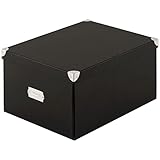 ぼん家具 ふた付き 収納ボックス CD収納 紙製 折りたたみストレージボックス 〔XL〕 リッチブラック