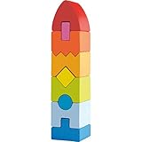 HabaレインボーRocket 9 Piece Wooden Stacking Playセットfor Ages 1 And Up