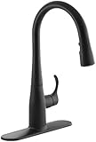 KOHLER K-597-BL Simplice Pull-Down Secondary Faucet, Matte Black [並行輸入品]