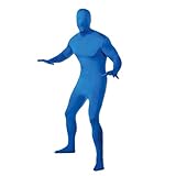 Nicheez 全身 タイツ コスプレ ピクトグラム 仮装 変身 ストレッチ素材 (Mサイズ, 青)