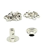 片面カシメ 6mm シルバー 100組 初心者OK 手芸 レザークラフト ハンドメイド パーツ 革タグ キーホルダー補強 クラフトパーツ屋