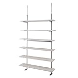 壁面突っ張り収納ラック　120幅6段タイプ　ホワイト色　NJ-0248