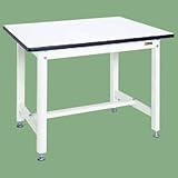 サカエ (SAKAE) 中量作業台(扇形支柱・パールホワイト) KF-38W (035036) 《パールホワイト・色管理》 【大型】