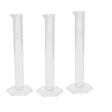 uxcell メスシリンダー　プラスチック製　ホワイトクリア　プラスチック製　実験室試験用10ml カップ　3個