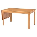 伸長式ダイニングテーブル バタフライテーブル 【長方形 ナチュラル】 幅138 180cm 木製 丸角 VDT-7686NA