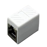 【Amazon限定】LANケーブル用中継コネクタ コンパクト ギガビット RJ45 延長 Cat7 Cat6 Cat5eコネクタ プラグ 8P8C メス-メス (1個, ホワイト)
