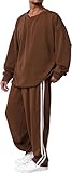 [ソレイルドール] ジャージ メンズ 上下 上下セット ビッグシルエット トレーナー M-5L ストレッチ ルームウェア セットアップ (5L, ブラウン)
