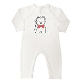 ホワイト・テリアOrganic Cotton Baby Coveralls カラー: ホワイト