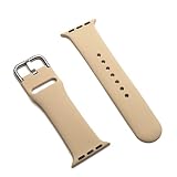 【保証付】アップルウォッチ バンド Apple Watch iwatch アイウォッチ ソフト シリコン 38mm 40mm 41mm 対応 ラバー ベルト applewatch 交換ベルト 【AP-5】 (ショート, ベージュ)
