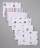 Variety Pack Berry/plum - 6 Pack, Organic Muslin Swaddling Blankets by Bambino Land