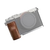 SIUTATDSH カメラグリップ 対応 sony ソニー A7C2 a7c ii A7C Mark 2 カメラ専用 L型クイックリリースプレート、実木製ハンドル、三脚設置でき (クルミ木銀板)