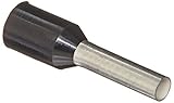 Panduit FSF78-8-D Insulated Ferrule, Single Wire French End Sleeve, 16 AWG Wire Size, Black, 0.12" M