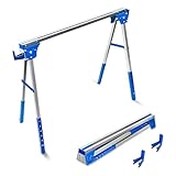 Howhite ソーホース 2台入 折り畳み 作業台 高さ調節可能 高さ72.6～89cm(約) 耐荷重約1000LBS (453KG) フック付き 裁断 切断 DIY 日曜大工 ブルー 【2台1組】