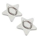 MINGTIANGH キーリングハンガー スマホチェーン チェーン パーツ 貼り付け スマホストラップ 金具 スマホ ケース 金属製 DIY フック金具 アクセサリー 携帯リング スマホケース用 (星型銀·2個)