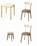 ライトグレー2脚 スツール_ライトグレー1脚 4点セット(テーブル+チェア2脚＋スツール1脚) ホワイト×ナチュラル W68 モダンデザイン ダイニング Worth ワース【ﾉｰﾌﾞﾗﾝﾄﾞ品】