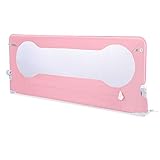 LHA ベッドガード・フェンス ベッドガードレールベビーチャイルドベッドガードレールベッドレール防塵性のあるバッフルユニバーサル（グリーン、ピンク） (色 : Pink, サイズ さいず : L-20